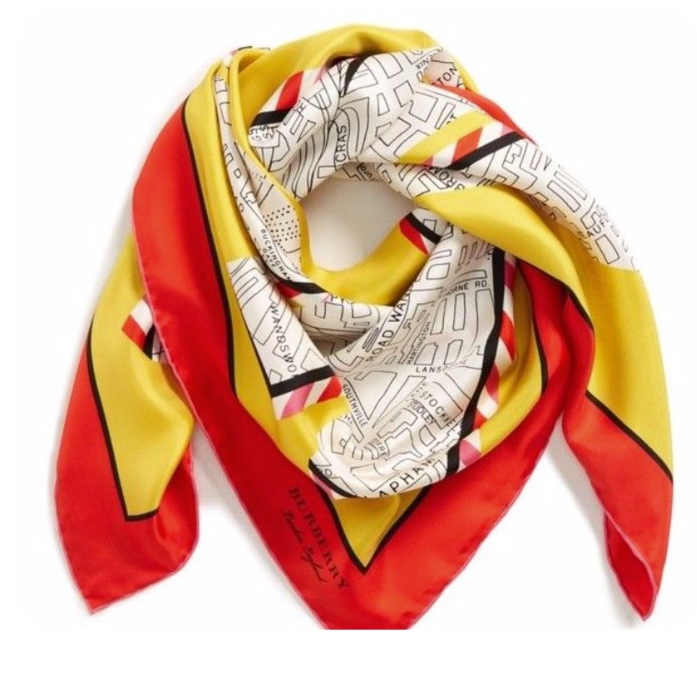 Burberry Multi with Tag Silk London Square Scarf/Wrap - Picture 1 of 9